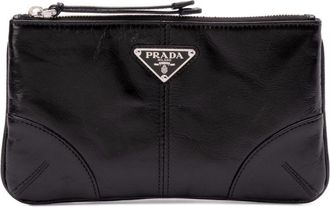 Prada Portafoglio con logo a triangolo - Nero