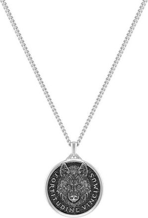 Vincero Mens Wolf Pendant Necklace in Silver at Nordstrom