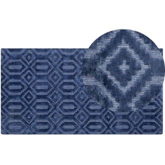 Beliani Rug ADATEPE Navy Blue 80 x 150 cm Viscose