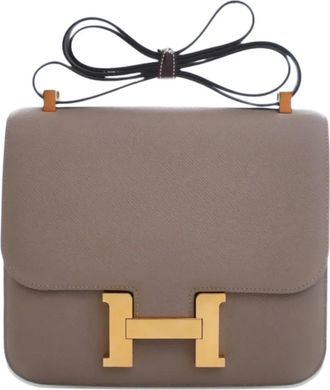 Herm&egrave;s 2016 Epsom Constance 24 crossbodytas - Bruin