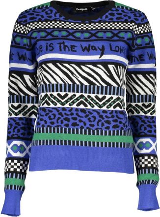 Desigual Trui met lange mouwen - Dames - Ronde hals truien - Veelkleurig - L - Truien & Vesten