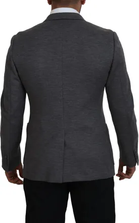 Dolce & Gabbana Mens Gray Wool Stretch Slim Fit Jacket Blazer Clothing