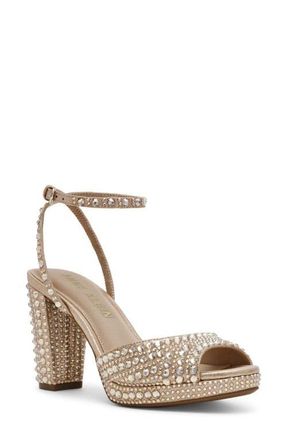 Anne Klein Vanna Ankle Strap Platform Sandal in Platinum at Nordstrom, Size 5.5