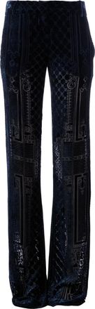 Balmain brocade wide leg trouser - Blu