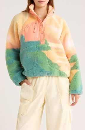 Free People FP Movement Rocky Ridge Fleece Pullover in Faded Horizon Combo at Nordstrom, Size X-Large