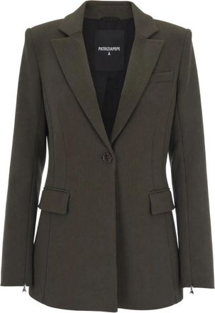 Patrizia Pepe Blazers - Dames - Blazers - Groen - M - Leer - Jassen