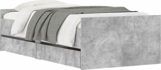 vidaXL Bed Frame with Drawers without Mattress Concrete Grey 100x200 cm Vidaxl