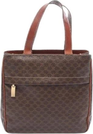 Celine Pre-owned Handbags, female, Brown, Size: ONE SIZE Pre-owned Macadam Coated Canvas Tote Bag