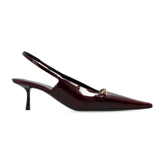 Saint Laurent Pumps, female, Red, 2 UK, Carine Leather Slingback Pumps