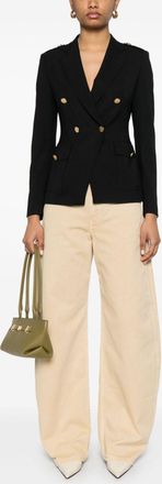 Tagliatore Womens Wool Double-breasted Jacket - Black - Size EU 46 (Womens)