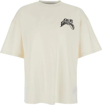 Amiri T-shirt met logo-opdruk voor en achter - Heren - T-shirts - Wit - XL - Katoen - Tops