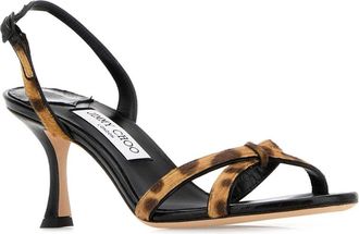 Jimmy Choo London Womens Elsy 70 Heel Sandal Multicolor Hair Calf Leather