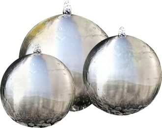 vidaXL 3 Pcs Balls Para Fuente De Jard&iacute;n Con Acero Inoxidable Led - 214015