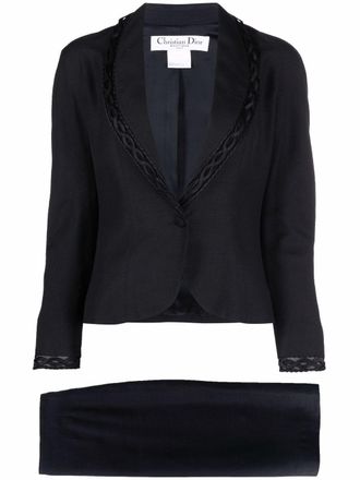 Dior Tailleur monopetto con gonna anni 90 - Nero