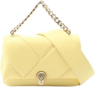 Bulgari Pre-owned Shoulder Bags, female, Yellow, Size: ONE SIZE Pre-owned Serpenti Cabochon Leather Handbag