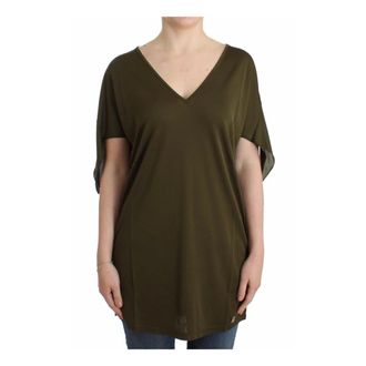 John Galliano Overhemden, Dames, Groen, M, Rayon, Levendige Groene Blouse met Logodetails