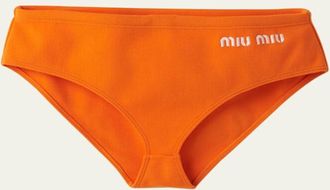 Miu Miu Logo-Embroidered Bikini Bottoms