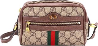 Gucci Brown Gg Coated Canvas Ophidia Shoulder Bag Mini (Authentic Pre-Loved)