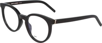 Saint Laurent Ronde Acetaat Brilmonturen - unisex - Brillen - Zwart - 50 MM - Accessoires