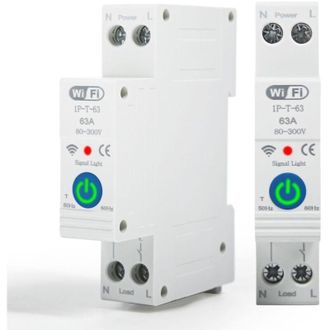 OEM Disjoncteur Wifi - 63 A - 230 V - Rail Din 35 Mm - Tuya Smart - Alexa Google Assistant - 1 Unidad