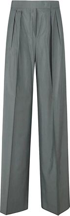 Max Mara Mxmgiallo Pocket Broeken - Dames - Wijde Broeken - Groen - 2XS - Broeken