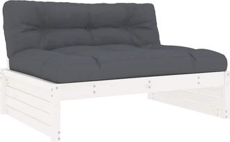 vidaXL Vidaxl - Sof&aacute; Central Madera Maciza De Pino Blanco 120x80 Cm