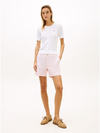 Tommy Hilfiger Womens Stripe Chino Short - Pink - 00