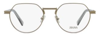 Ermenegildo Zegna EZ5286 Rounded Geometric Metal-Acetate Eyeglasses - Gray