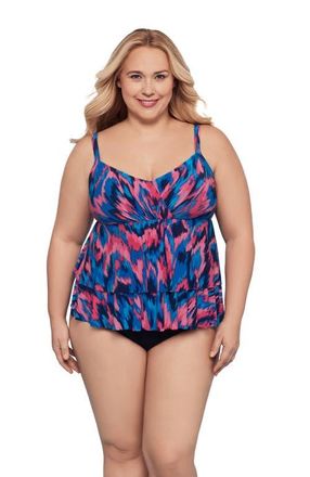 Trimshaper Leona V-Neckline Tankini Swimsuit Top in Nairobi Nights at Nordstrom, Size 12