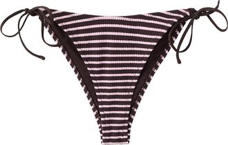 Mango Stripe Rib Bikini Bottoms in Chocolate at Nordstrom, Size Medium