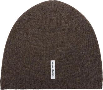 Acne Studios Fitted Beanie - unisex - Hoeden - Bruin - ONE Size - Kasjmier - Accessoires