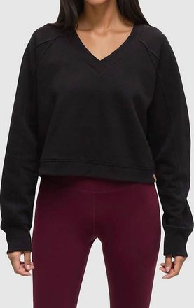 tentree Bridger Cropped Sweatshirt In Meteorite Black