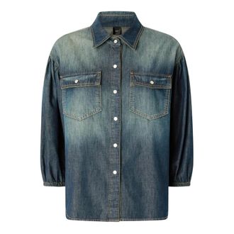Pinko Denim Shirts, female, Blue, Size: XL Danae Camicia