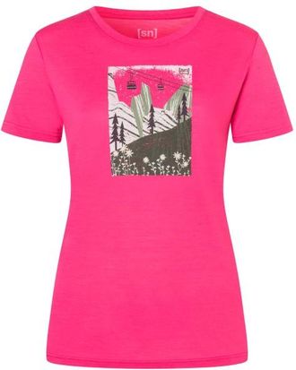 super.natural Summer Gondola Tee Merinoshirt f&uuml;r Damen | rosa/ various