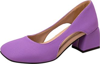 Generic MVNB Womens Chunky Low Block Heels Mary Jane Closed Toe Work Pumps Comfortable Round Toe Dress Wedding Shoes Slip On Cushioned Wide Fit Extra Wide Fit