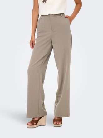 Only Anzughose ONLY ONLHATTIE-LANA HW W MEL PANT TLR NOOS, Damen, Gr. 34, L&auml;nge 32, taupe gray detail:melange, Web, Obermaterial: 80% Polyester, 15% Viskos