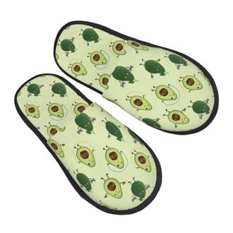 Generic Slippers Funny Avocado Green Breathable Hotel Slippers Furry Anti-Slide Slipper For Men Women Home L