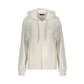 North Sails Zip-throughs, female, White, Size: XL Embossed Logo Hooded Sweatshirt with Pockets