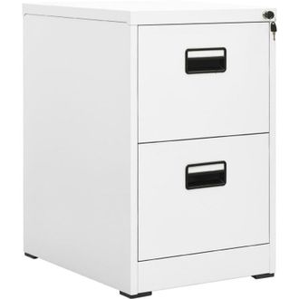 vidaXL Schedario Bianco 46x62x72,5 cm in Acciaio - Vidaxl