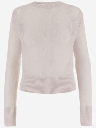 SA SU PHI Womens Cashmere Crew Neck Sweater Pink