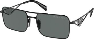 Prada PR A52S Polarized 1AB5Z1 Womens Sunglasses Black Size 56