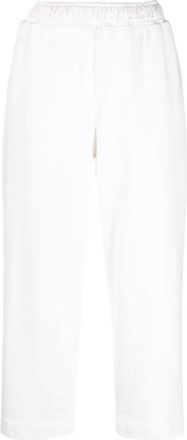 Proenza Schouler Casual Witte Katoenen Joggingbroek - Dames - Sweatpants - Wit - XL - Katoen - Broeken