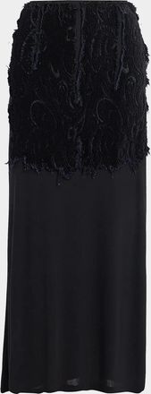Maison Margiela Textured Paisley Maxi Skirt