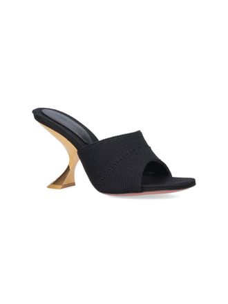 Amina Muaddi Womens With Heel Black Cotton