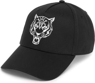 Plein Sport Baseball Cap Tiger Luxe Unisex in Black/white at Nordstrom, Size 00