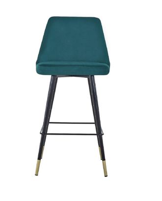 Vintahome Taburete de bar terciopelo verde H75 cms