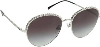 Chanel Pre-owned Accessories, female, Gray, Size: ONE SIZE Pre-owned Metal Sunglasses