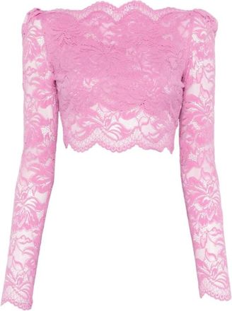 Paco Rabanne Off-Shoulder Kant Top - Dames - Blouses - Roze - XL - Overhemden