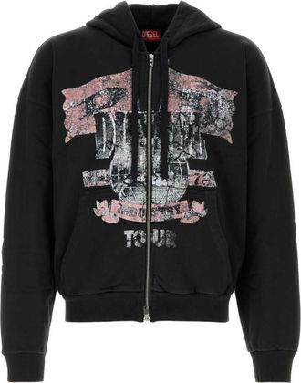 Diesel Black Graphic Print Hoodie