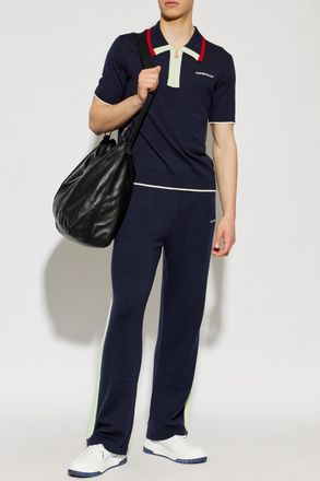 Casablanca Wool Polo, Mens, Navy Blue